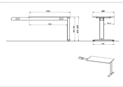 Aanbouwtafel Ergonoma Lichtgrijs Zwart