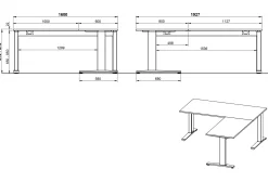 Aanbouwtafel Ergonoma Lichtgrijs Zwart