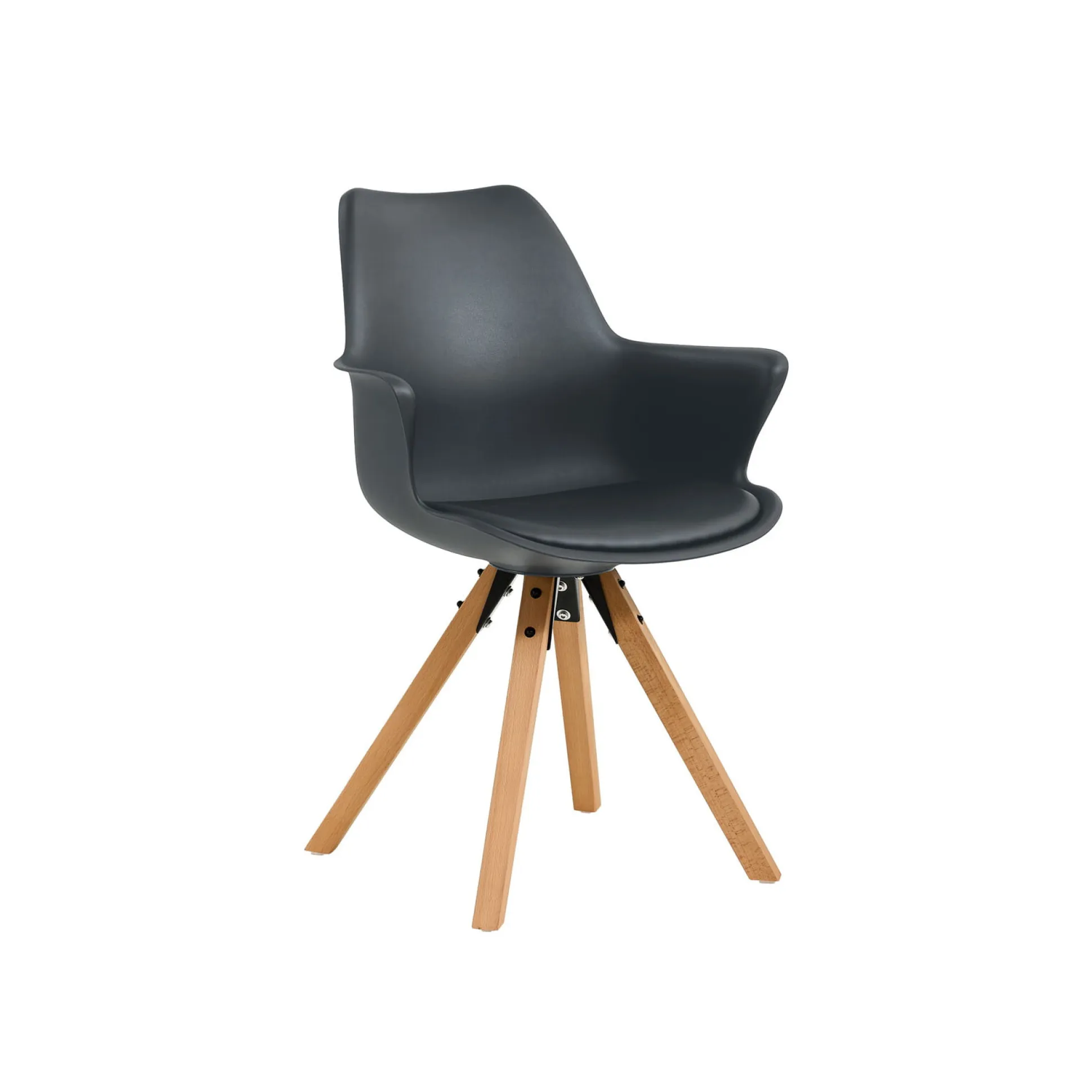 Armstoel Billie Donkergrijs – Set van 2