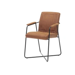 Armstoel Cesar Cognac Microleder – Set van 2