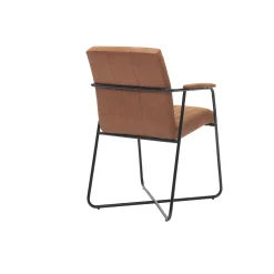 Armstoel Cesar Cognac Microleder – Set van 2