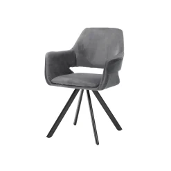 Armstoel Céline Grijs Velours – Set van 2