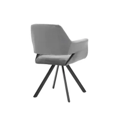 Armstoel Céline Grijs Velours – Set van 2