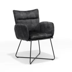 Armstoel Elisa Antraciet – Set van 2