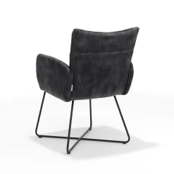 Armstoel Elisa Antraciet – Set van 2