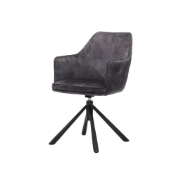 Armstoel Harper Antraciet Velours – Set van 2