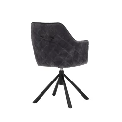 Armstoel Harper Antraciet Velours – Set van 2