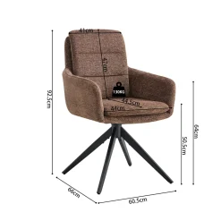 Armstoel Irma Bruin – Set van 2