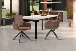 Armstoel Irma Bruin – Set van 2