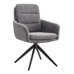 Armstoel Irma Donkergrijs – Set van 2