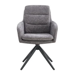 Armstoel Irma Donkergrijs – Set van 2