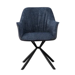 Armstoel Jan Bouclé Blauw – Set van 2