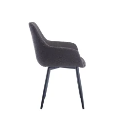 Armstoel Kate Antraciet Bouclé – Set van 2