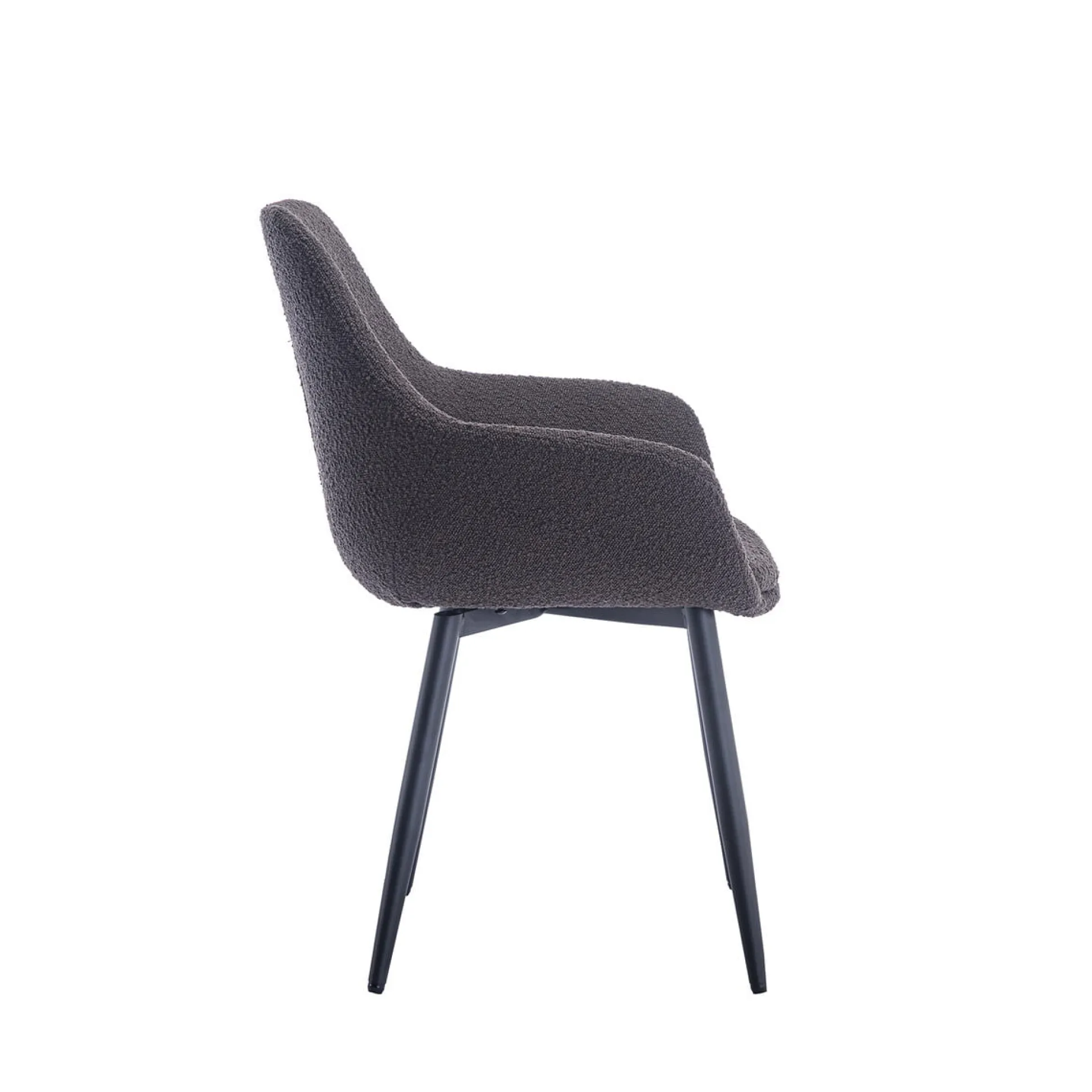 Armstoel Kate Antraciet Bouclé – Set van 2