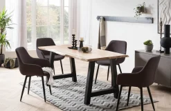 Armstoel Kate Antraciet Bouclé – Set van 2