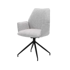 Armstoel Kobe Shell Grijs Stof – Set van 2