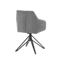 Armstoel Lise Antraciet Ribstof