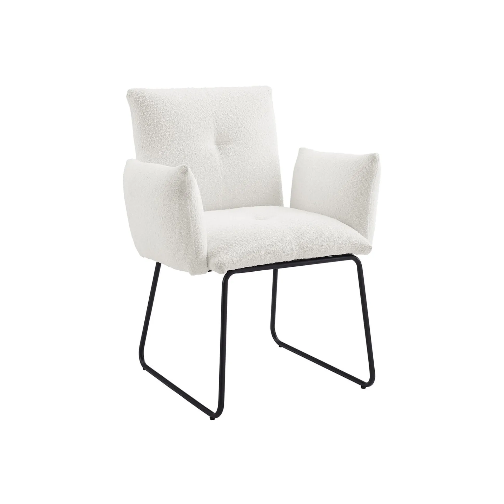 Armstoel Lizzie Wit Bouclé