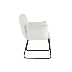 Armstoel Lizzie Wit Bouclé