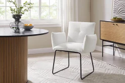 Armstoel Lizzie Wit Bouclé