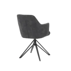 Armstoel Melvin Antraciet Stof – Set van 2