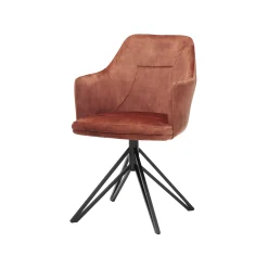 Armstoel Melvin Koper Stof – Set van 2