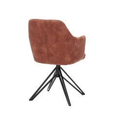 Armstoel Melvin Koper Stof – Set van 2