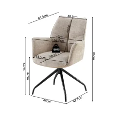 Armstoel Nestor Zand – Set van 2