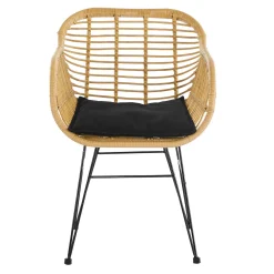 Armstoel Senne Rotan-Zwart – Set van 2