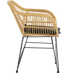 Armstoel Senne Rotan-Zwart – Set van 2