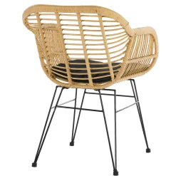 Armstoel Senne Rotan-Zwart – Set van 2