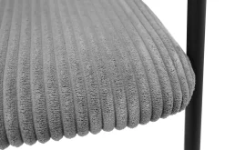 Armstoel Vieve Donkergrijs Ribstof – Set van 2