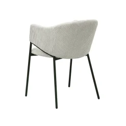 Armstoel Vieve Lichtgrijs Ribstof – Set van 2