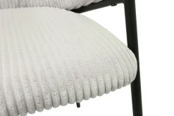 Armstoel Vieve Lichtgrijs Ribstof – Set van 2