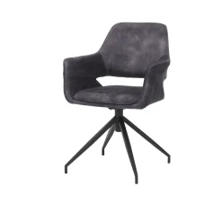 Armstoel Vivian Antraciet Velours – Set van 2