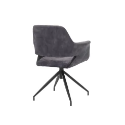 Armstoel Vivian Antraciet Velours – Set van 2