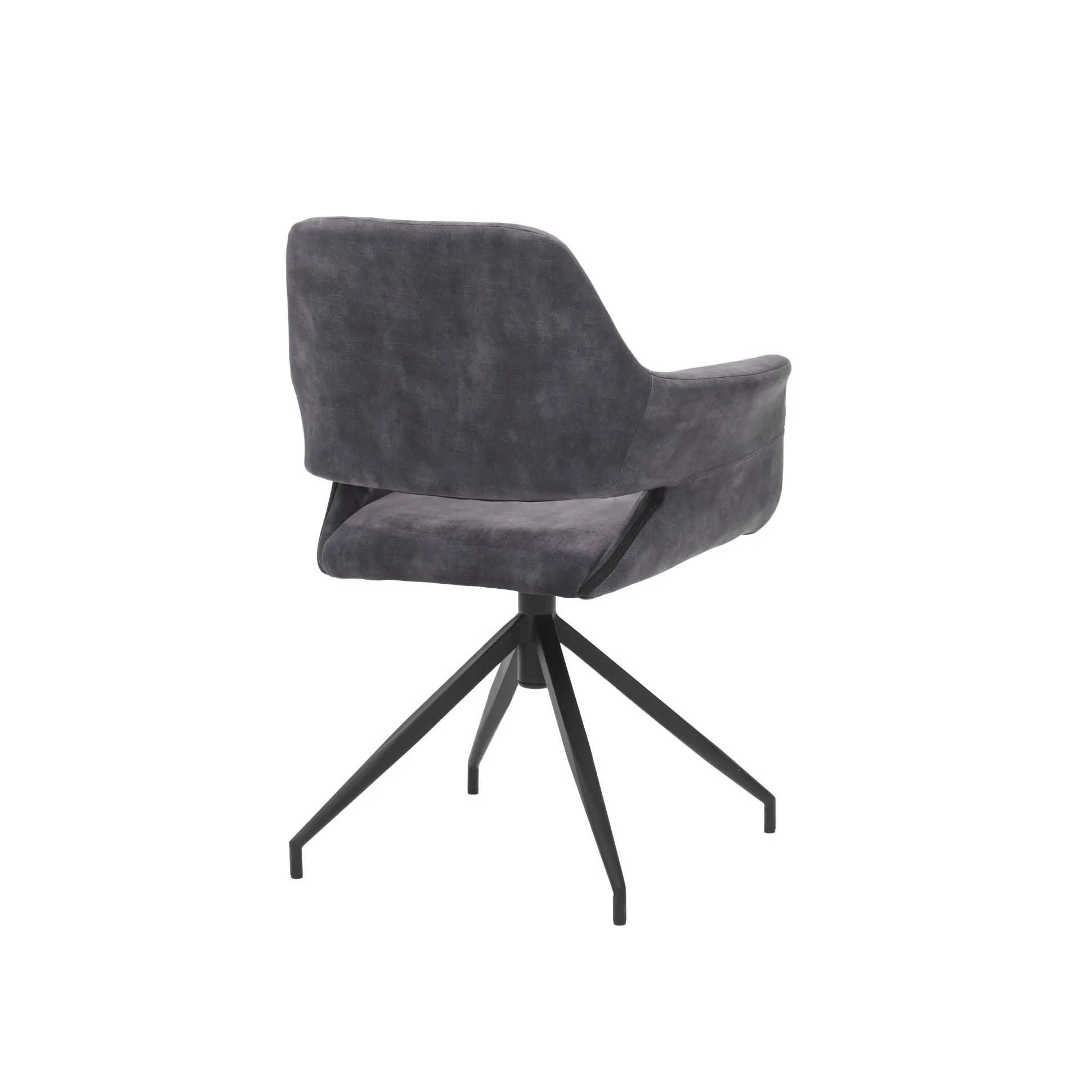 Armstoel Vivian Antraciet Velours – Set van 2