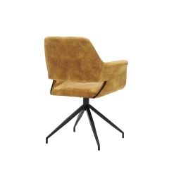 Armstoel Vivian Goud Velours – Set van 2