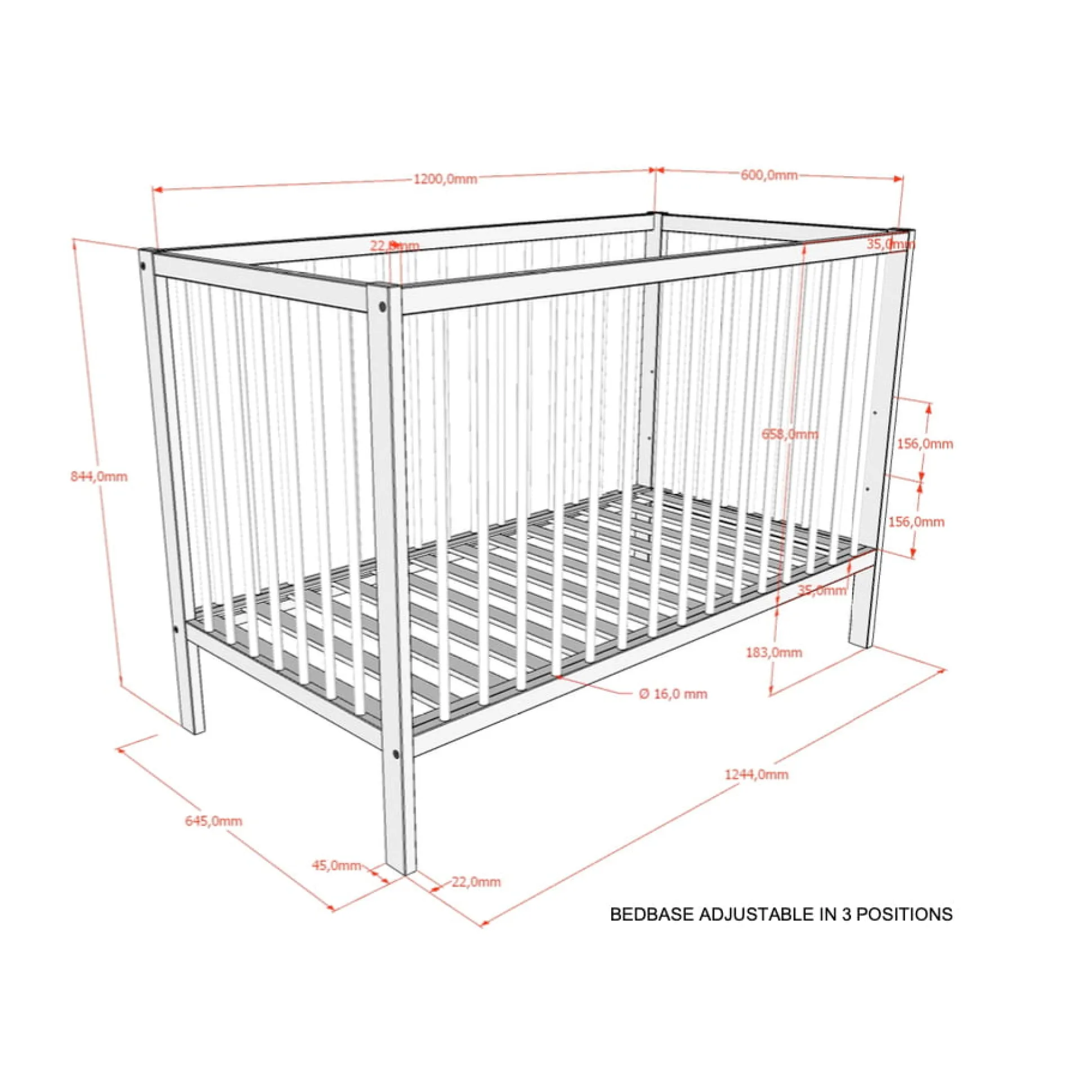 Babybed Taylor Antraciet