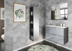 Badkamer Kolomkast Philip Grafiet-Zilver 111 cm