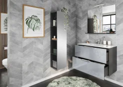 Badkamer Kolomkast Philip Grafiet-Zilver 111 cm