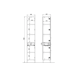 Badkamer kolomkast Serpa Kasjmier Walnoot 190 cm