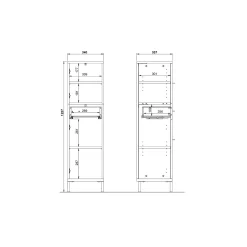 Badkamer kolomkast Serpa Kasjmier Walnoot 123 cm