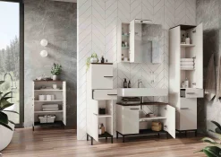 Badkamer kolomkast Serpa Kasjmier Walnoot 123 cm