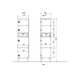 Badkamer kolomkast Zadar Kasjmier 120 cm
