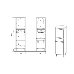 Badkamerkast Abrantes Wit