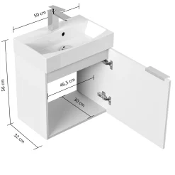Badmeubel Annecy Wit Hoogglans 50 cm