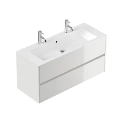 Badmeubel Phoenix Wit Hoogglans Dubbele Kraan 120 cm