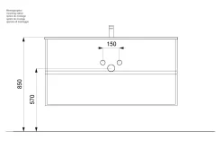 Badmeubel Phoenix Wit Hoogglans Enkele Kraan 120 cm