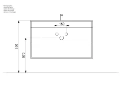 Badmeubel Vegas Grafiet 75 cm